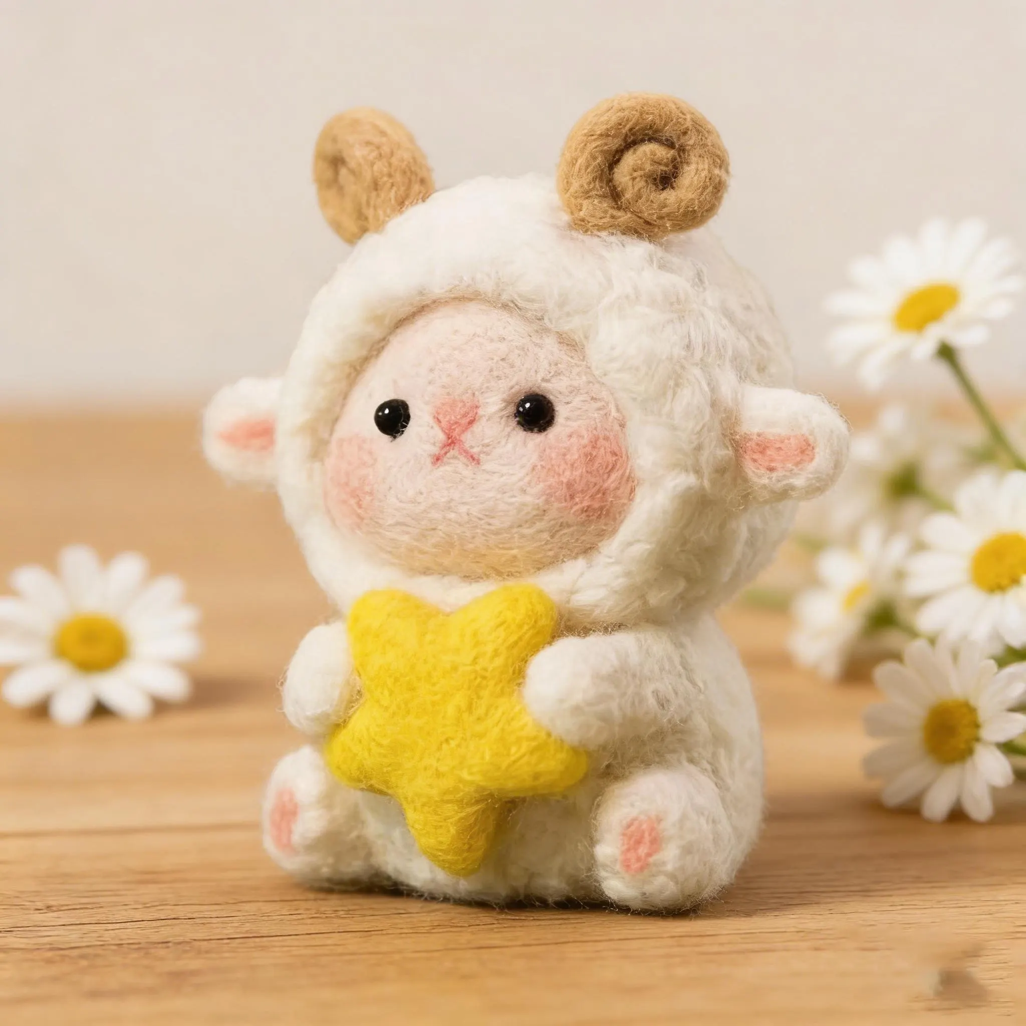 Handmade Wool Felt Sheep Ornament - Adorable Home Decor